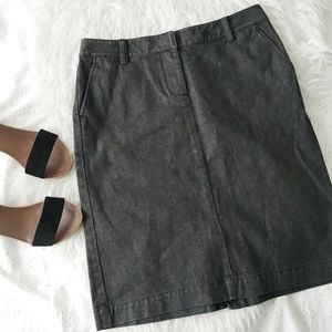Charcoal Pinstripe Jean Pencil Skirt
